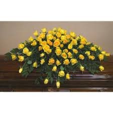Maybe you would like to learn more about one of these? Yellow Rose Casket Flower Spray Casket Flowers Funeral Flowers Funeral Floral Arrangements