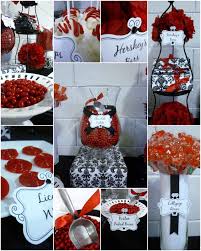 Stacked urns overflowing with sweets in red, white, and black make . Candy Buffet Ideas Hope You All Enjoy The Pics I Have Some More Parties Coming Up In Candy Buffets In 2019 Red Candy Buffet Red Candy Candy Buffet