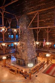 Old Faithful Inn Fireplace Yellowstone Vacation National Park Lodges Yellowstone