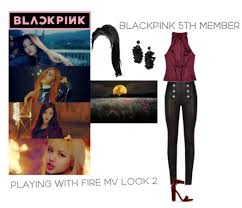 Lisa blackpink performing playing with fire on mcountdown wearing dodo bar or marion neck tie fil coupe blouse blackpink fashion blackpink stage outfits. 5th Blackpink Member Costella Dao Stella S Playing With Fire Music Video Outfits