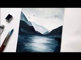 How To Paint Mountains Landscape Watercolor Painting Easy Step By Step Tutorial Sky Watercolor Mountains Tutorial Mountain Paintings Watercolor Landscape