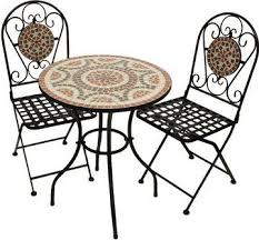 Woodside Terracotta Mosaic Garden Table And Folding Chair Set Outdoor Dining Furnitur Small Garden Table And Chairs Garden Table And Chairs Small Outdoor Table