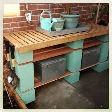 Diy Plant Stand Is The Best Way To Display Greeneries In Your Home You Can Put Them Inside Or Outside Your Cinder Block Garden Outdoor Loungers Potting Bench