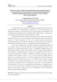 Di sekolah, proses pembelajaran masih memiliki kelemahan. Pdf Pemanfaatan Teknologi Informasi Dan Komunikasi E Government Dalam Pelayanan Kependudukan