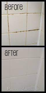 Clean Tile Grout With This Homemade Grout Cleaner Practically Functional Homemade Grout Cleaner Bathroom Cleaning Hacks Cleaning Hacks