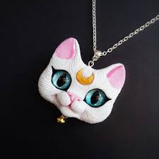 Custom Order Artemis Sailor Moon Inspired Necklace Ooak Polymer Cl Animales De Arcilla Polimerica Figuras De Arcilla Polimerica Dijes De Arcilla Plastica