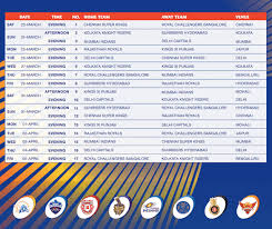 vivo ipl 2019 time table vivo ipl 2019 full schedule vivo