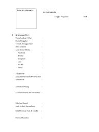 Selamat sore alhamdulillah di sore hari ini kita diberi kesehatan, semangat dan kita bisa bertemu lagi, pada kesempatan sore hari ini ini kami akan coba berbagi sebuah file contoh biodata diri yang sudah kami desain di microsoft word untuk video panduannya. Form Biodata 2018 Pdf