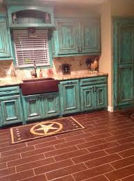 Rustic Teal Kitchen Cabinets Turquoise Cabinets Home Decor Rustic Kitchen Cabinets