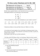4 arbeitsblätter multiplikation und division in klasse 5. Multiplikation Das Vielfache Von 10 Und 100 Arbeitsblatt Arbeitsblatt Lzk Multiplikation 4 Klasse Mathematik