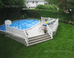 Semi Inground Brothers 3 Pools Backyard Pool Landscaping Swimming Pool Decks Above Ground Pool Decks