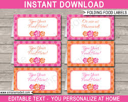 Printable Free Birthday Nutrition Facts Label Template Hawaiian Luau Party Food Labels Template Party Food Label Template Party Food Labels Luau Party Food