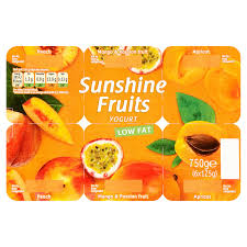 Sunshine Fruits Low Fat Yogurt 6 X 125g 750g Low Fat Fat Free Yogurt Iceland Foods