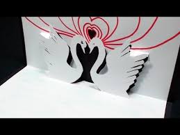 Add a personalized note or photo. How To Make A Love Swans Pop Up Card Free Template Kirigami 3d Valentines Day Greetings Youtube