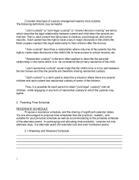 You may alter the content to meet your needs. Parenting Plan Worksheet New York Free Download