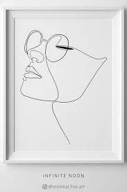 Single Line Face Drawing One Line Face Illustration Fashion Illustration Printable Art Beautiful Line Line Art Drawings Printable Wall Art Face Illustration