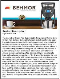 Behmor brazen plus customizable temperature control brew system. Behmor Brazen Plus Temperature Control Coffee Maker Review Coffee Coffee Drawing Coffee Maker Machine