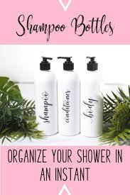 White Shampoo Bottles Set Of 3 Customizable Plastic Bottles Etsy Shampoo Bottles Toiletry Storage Custom Shampoo