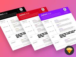 A job seeker must present a catchy resume. Resume Template For Sketch With Responsive Html Css Freebie Download Sketch Resource Sketch Repo
