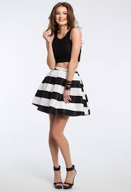 Two Piece Black And White Striped Dress Camillelavie Clvprom Two Piece Cocktail Dresses