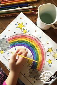 Rainbow heart coloring pages are a fun way for kids of all ages to develop creativity, focus, motor skills and color recognition. Star Studded Rainbow Coloring Page Favecrafts Com
