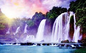 Beautiful scenic waterfall hd wallpaper ~ wallpapersqu. Hd Wallpaper Superb Waterfall Waterfalls Wallpaper Purple Landscape Background Wallpaper Flare