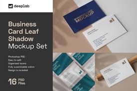 Download Business Card Mockup Set With Overlay Shadow In Stationery Mockups On Yellow Images Creative Store PSD Mockup Templates