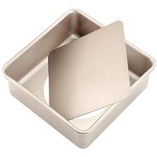Chefmade 8 5 Inch Square Pan With Removable Loose Bottom Non Stick Deep Dish Carbon Steel Cheese Cake And Loaf P Square Cake Pans Cake Pans Silicone Cake Pans