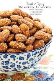 Sweet And Spicy Roasted Almonds Recipe Almond Recipes Roasted Almonds Spicy Almonds