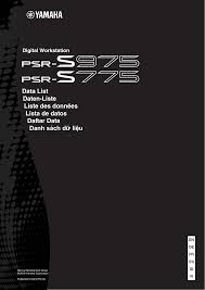 Filmes e séries mais populares atualmente. Yamaha Psr S975 Psr S775 Datasheet Manualzz