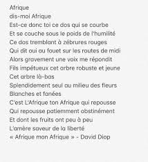 Narjes On Twitter Je Lis Ce Post De Kalash Et Je Pense A Ces Lignes Du Poete David Diop Dans Afrique Mon Afrique