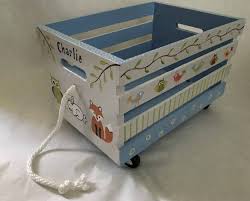 Woodlands Toy Box Crate Book Crate Hand Painted Kids Furniture Hand Painted Book Crate By Babydreamdecor On Etsy Wood Crates Toy Boxes Painted Books
