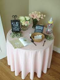 Entrance Table At A Baby Shower Baby Shower Pumpkin Baby Shower Gifts For Guests Girl Baby Shower Decorations