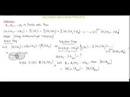 Inclusion Exclusion Principle Proof And Example Youtube