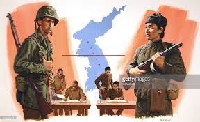 A Painting Of Us Un And North Korean Soldiers And Armistice Guerre De Coree Soldats Americains Guerre