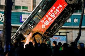 sinkhole swallows bus in china, killing