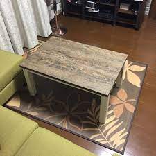 コタツテーブルの天板をフロアタイルでdiyリメイク インテリア 収納 こたつ リメイク フロアタイル