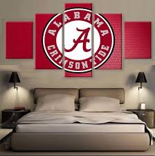 Hot 5 Panel Alabama Crimson Tide Wall Art For Living Room Wall Decor Crimson Tide Decor Wall Decor Living Room Alabama Decor