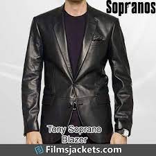 James Gandolfini The Sopranos Black Leather Blazer Leather Blazer Black Leather Blazer Black Leather