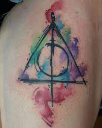 80 Likes 9 Comments Arkane Tattoo Amp Laser Removal Arkanetattoo On Instagram Deathly Hallows Watercolort Geek Tattoo Tattoos Harry Potter Tattoos