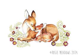 Aquarelle Doe Fawn Pepiniere Daquarelle Fawn Wall Art Etsy Fawn Tattoo Etsy Wall Art Bunny Art
