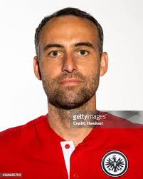 Aymen Barkok of Eintracht Frankfurt poses during the team... News Photo