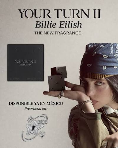ANNOUNCEMENT Introducing Billie Eilish – Your Turn II, a bold, textured, and modern fragrance built around warm woods, deep fruit notes, creamy florals, and earthy resins. This scent takes Billie's signature fragrance