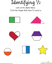 Identifying The Fraction 1 2 Worksheet Education Com Fractions Worksheets Fractions Printable Math Worksheets
