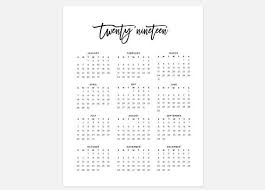 2019 Minimalist Calendar To Enjoy This Product Simply Download The Files And Print Them At Home O Calendar Printables Printable Yearly Calendar Print Calendar