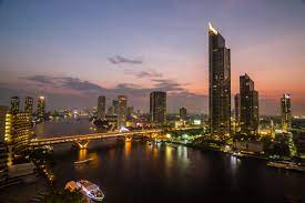 bangkok night skyline chao phraya river in bangkok thailand thailand travel bangkok thailand night skyline