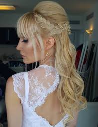 8.boho bridal half updo with floral headband. Half Up Half Down Wedding Hairstyles 50 Stylish Ideas For Brides