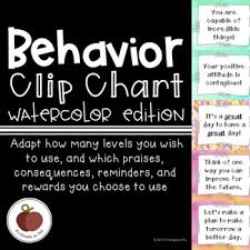 behavior chart mix match growth mindset watercolor