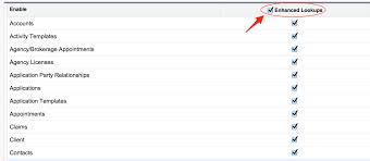 Enable the Enhanced Lookups Search Setting