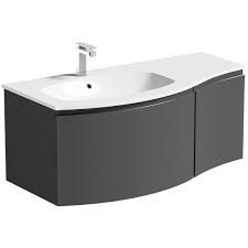 At bathstore you'll uncover a wide range of wall hung vanity units, with designs to suit every home. Mode Harrison Slate Gloss Grey Left Handed Wall Hung Vanity Unit And Basin 1000mm